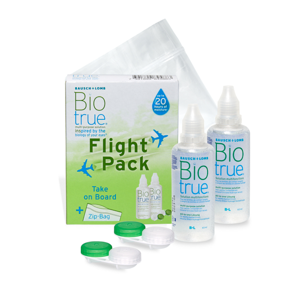 produkt do pielęgnacji soczewek Biotrue Flight Pack 2x60ml